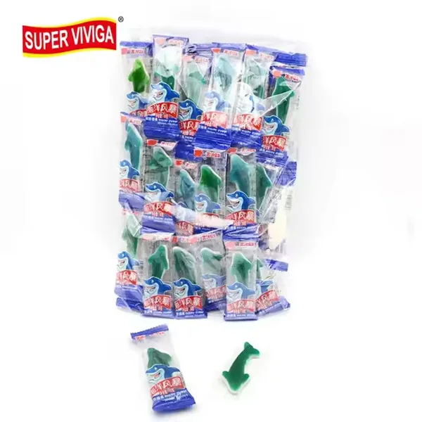 Wholesale Custom Private Label Blue Shark Shape Gummy Candy