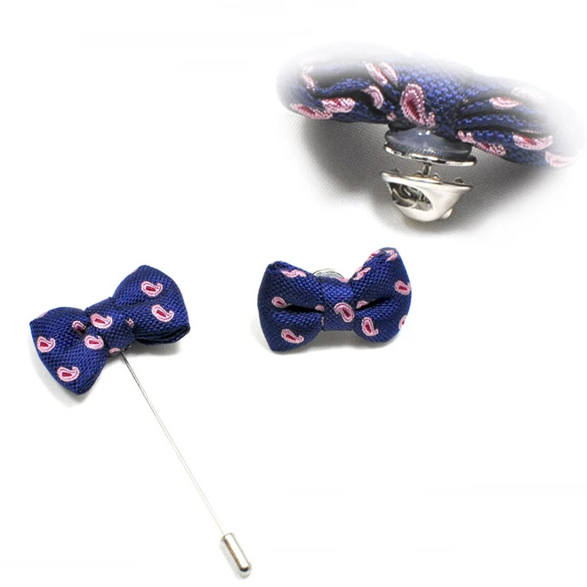 Set of 3 Paisley Patterned Mens Tie Pocket Square Lapel Pin Elegant Tie Clips Bars Pins