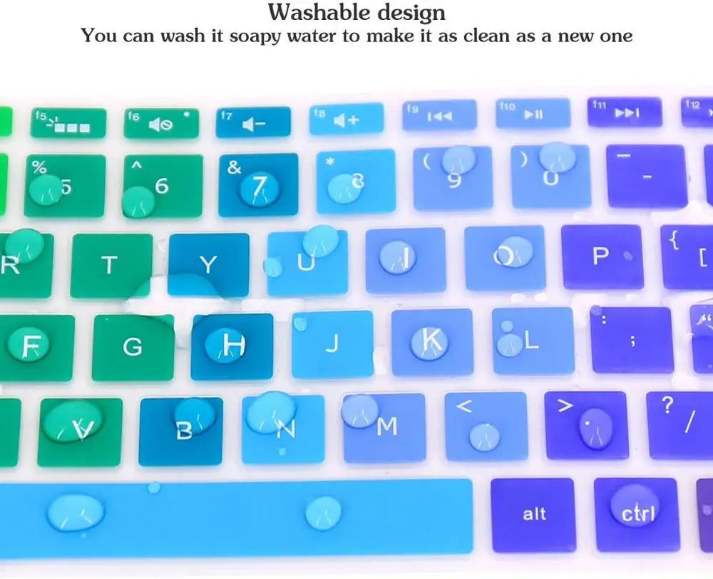 
2019 new style dustproof and waterproof keyboard protector for HP, custom pink rainbow printing keyboard cover 