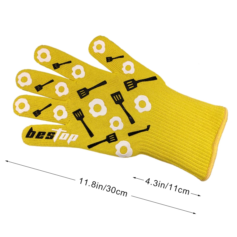 Seeway Heat Resistant Home kitchen Silicone Oven Mitt Silicone Oven Gloves BBQ chef Cooking Grill Gloves