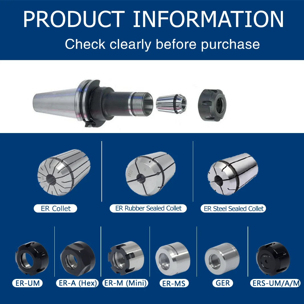 Factory supply Alloy Steel Material CAT 30/40/50 ER Collet Chuck for CNC Tool Holders