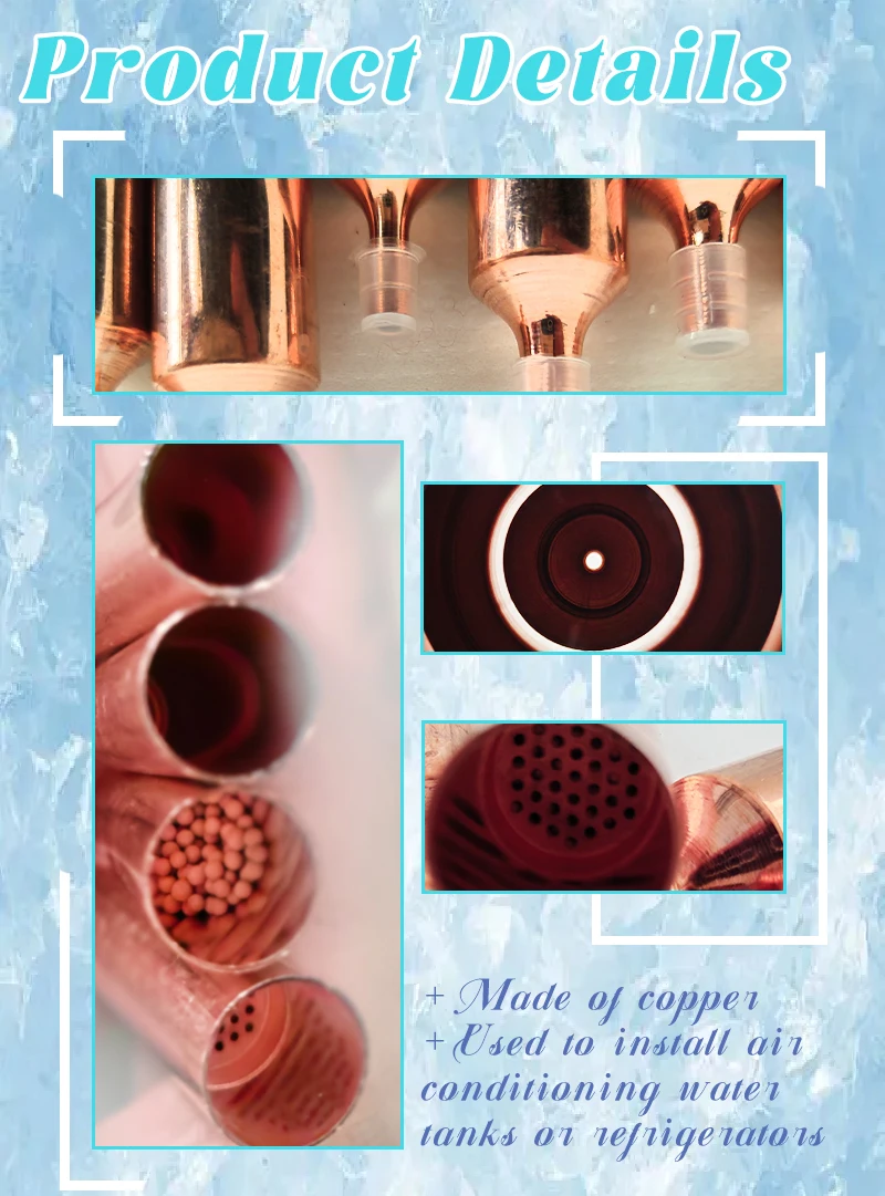 Customized Air Conditioning Copper Filter Drier Refrigeration Liquid Line Filter Drier