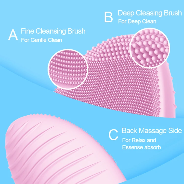 Borim Ipx7 Waterproof Ce Fcc Rohs Mini Portable Silicone Ultrasonic Vibrating Sonic Face Cleanser Brush Electric Facial Massager