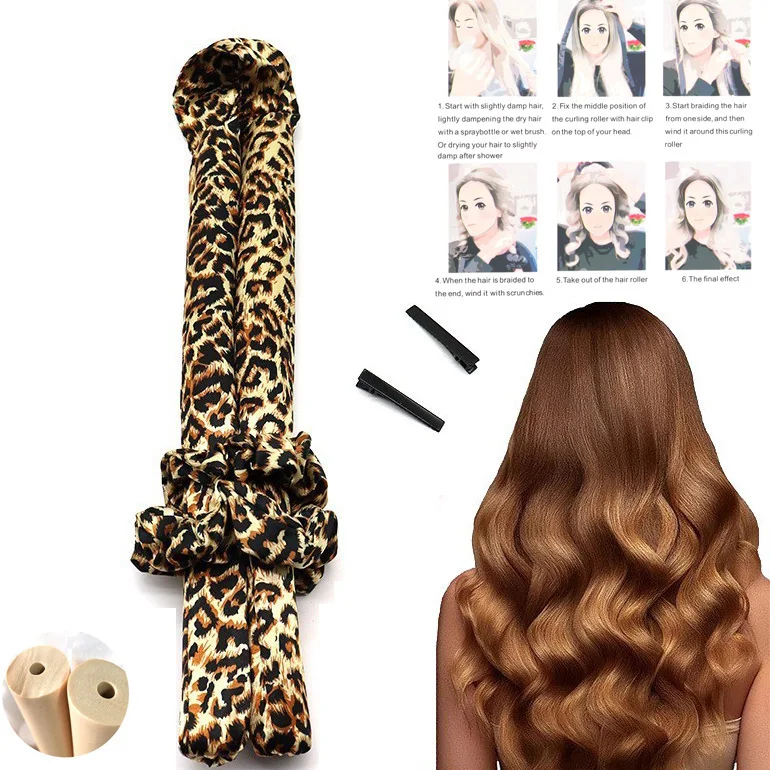 2022 TikTok Hot Selling Hair Curlers Rollers Silk Curling Rod Auto Rotating Portable No Heat Satin 3 in 1 Heatless Hair Curler