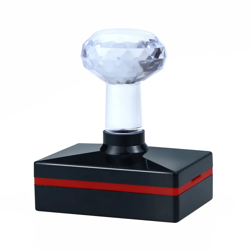 HY Pre Inked Stamp Handle Photosensitive Stamp Crystal Holder Identity Guard Office  Flash Stamp With 7mm Double Foam Ink Pad