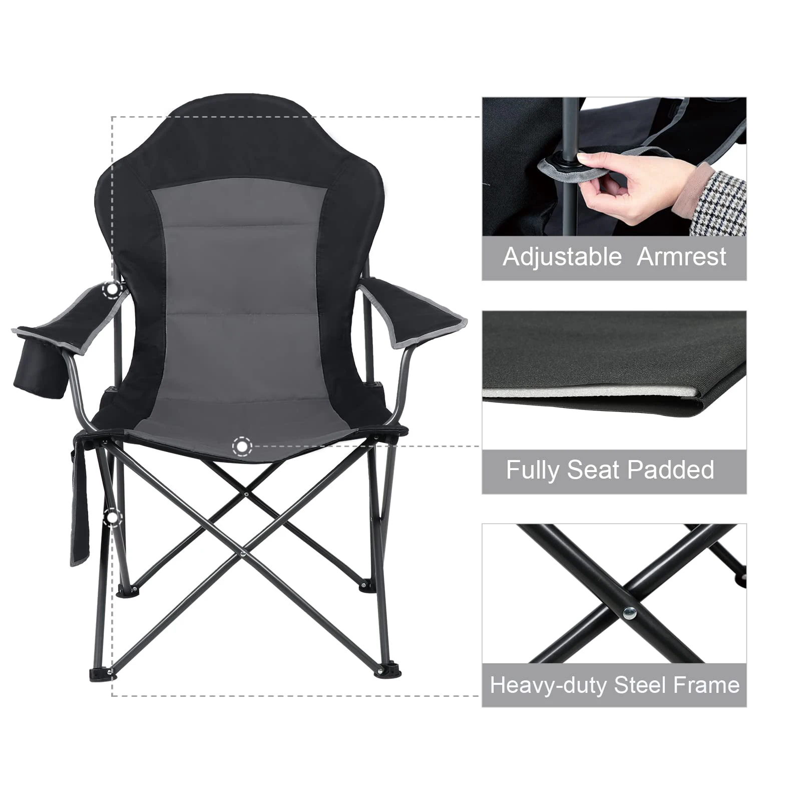 Wholesale Custom Logo Outdoor Foldable Metal Tube Lightweight High Quality Portable Folding Beach Camping Travel Lawn Chairs