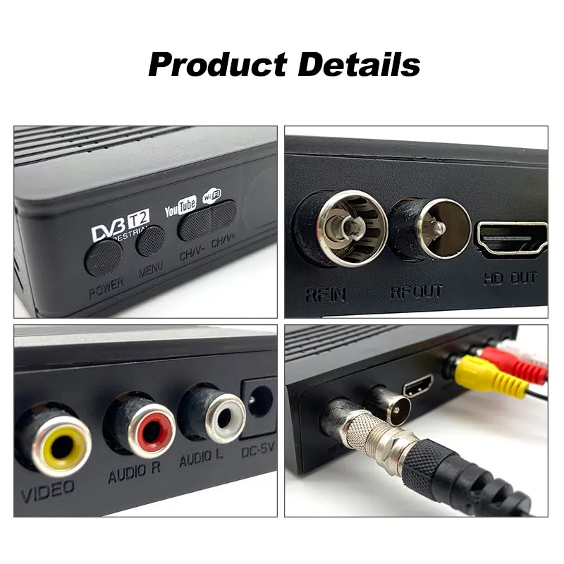 Selling Full HD USB Digital DVB T2 set-top box H 264 decoder MPEG-4 T2 receiver box hd set top box