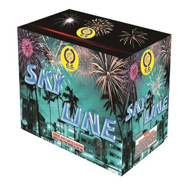 SKY Line 64 shots cake fireworks/china birthday party decoration/chinese fireworks