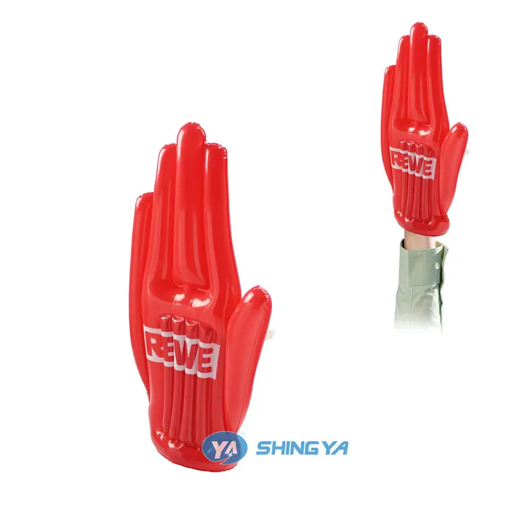 promotional customized logo pvc inflatable hand for cheer up plastic fan hand inflatable clappers