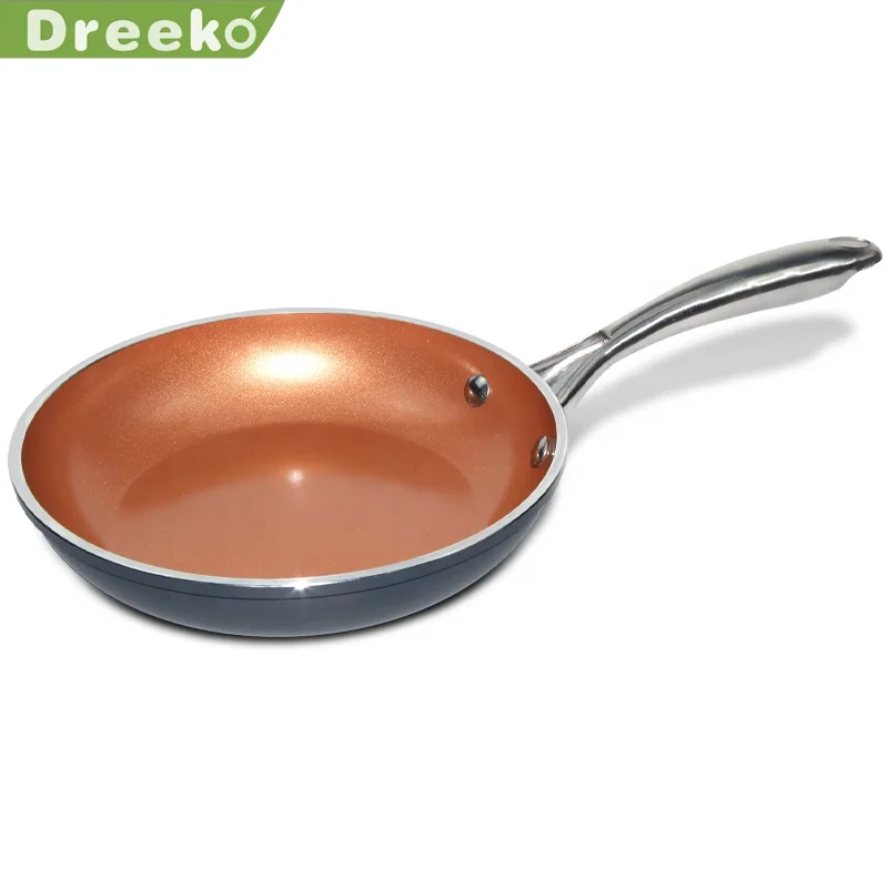 2021 Hot-Selling Round Induction Non-stick Fry Pan Aluminum Copper Coating Cooking Pan without Lid