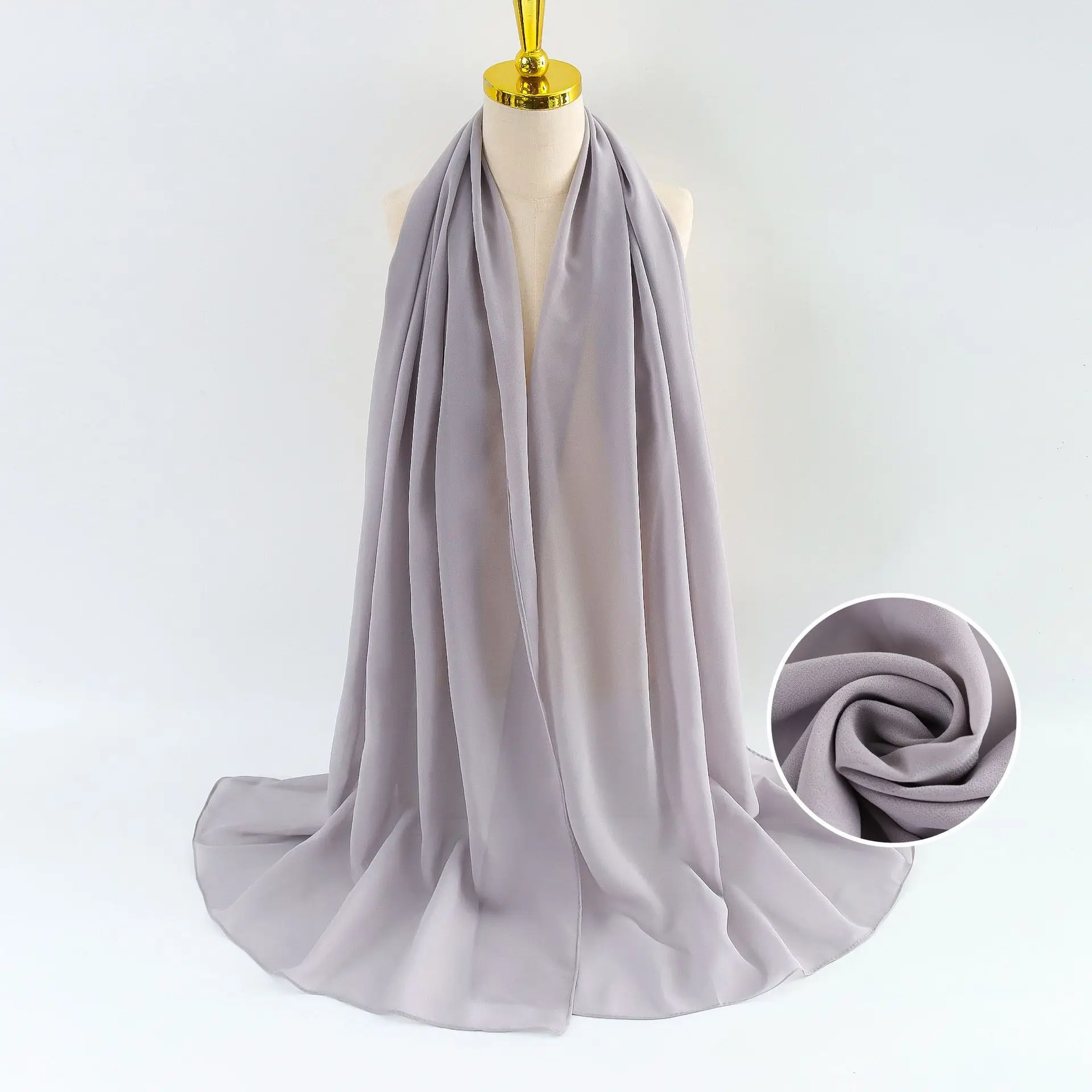 Wholesale Ethnic Plain Chiffon Scarves Touch Keffiyeh Skin-friendly Cheap Hijab Women Muslim Scarf Niqab