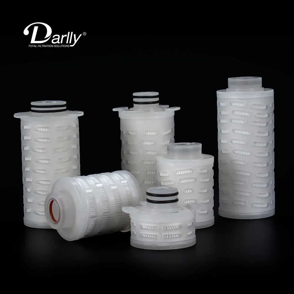 Replacement Types PP PTFE PES Pleated Sterile Filter Cartridge Small 5 inch Membrane Water Pharma Filter For Sterile Filtration