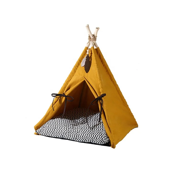 
Sunset Yellow Washable Pet Game House Cat Play Tent 