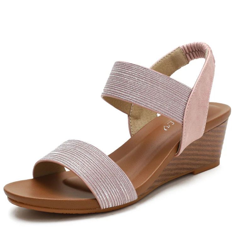 
2021 summer new style cheap ladies platform wedge heel rubber sole outdoor sandals 