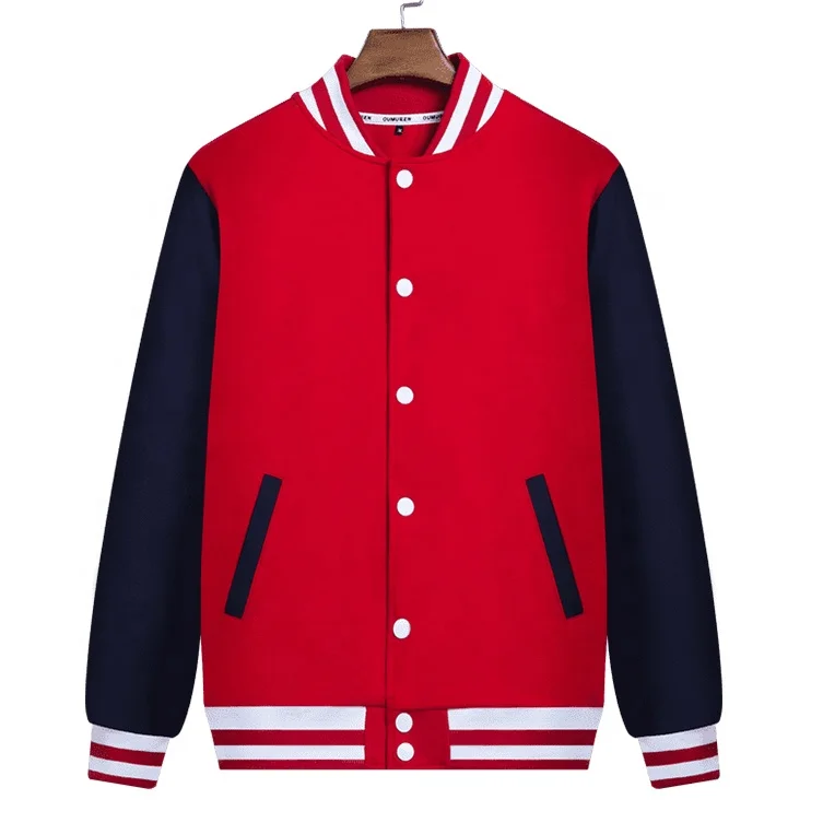 Custom Patchwork Long Sleeve Leisure Jacket High Street Loose Baseball Jacket