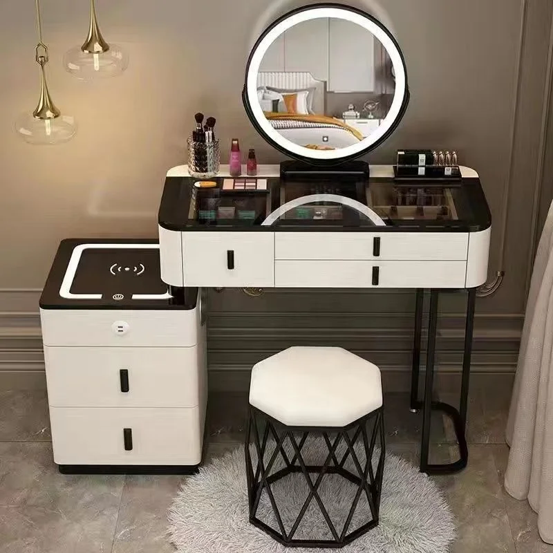 2024 YOUTAI Wholesale Smart Dressing Table with Mirror Wireless Charging Light Luxury Make Up Table  Bedroom Furniture