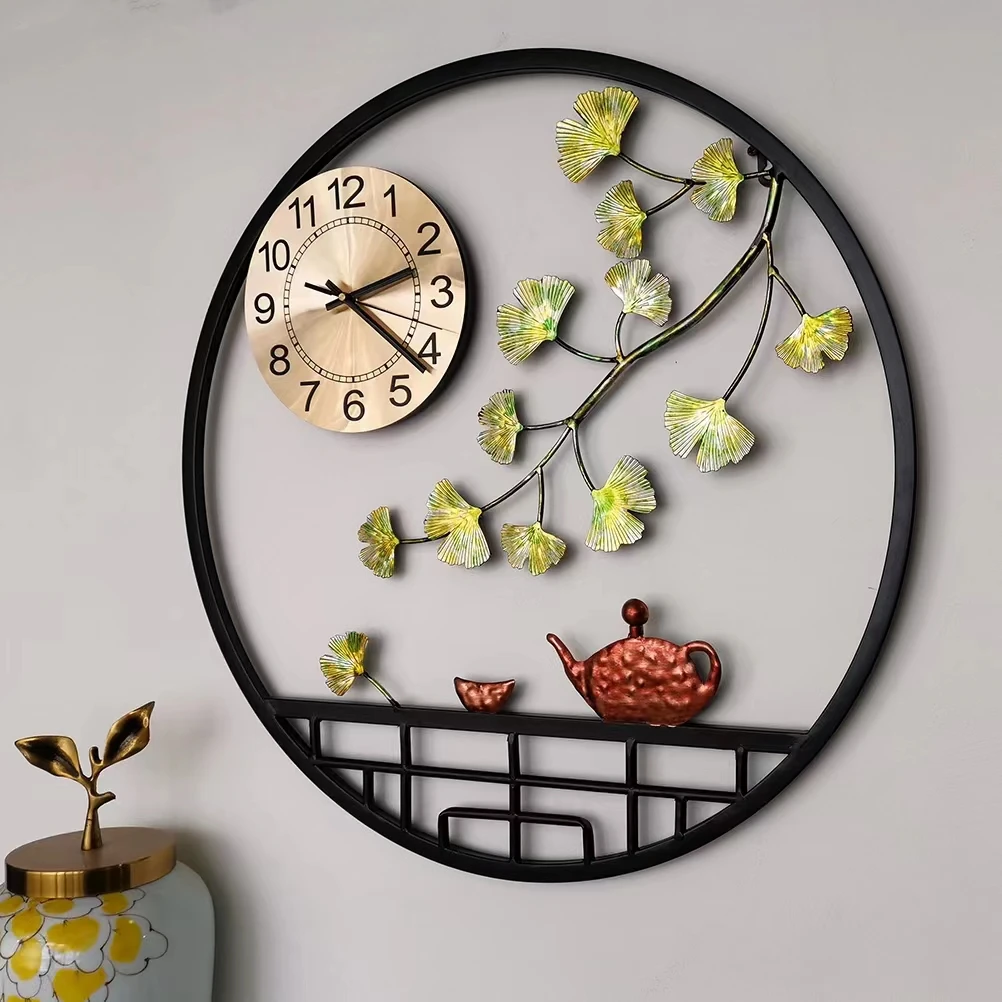 Wall Clock and watch iron art Classic Style Flower Design For Home Decoration Chinese Style
