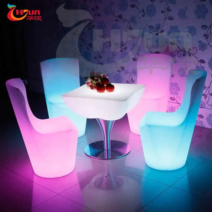 Chairs factory rgb color Battery remote control color change plastic rgb color  led dining chairs