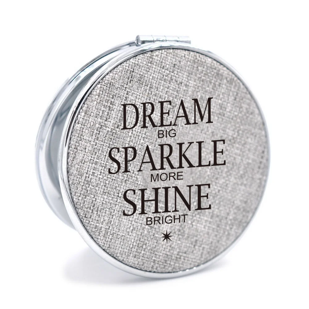 
Double side portable makeup compact mirror antique personality embroidery pocket mirror wholesale compact cosmetic mirror 