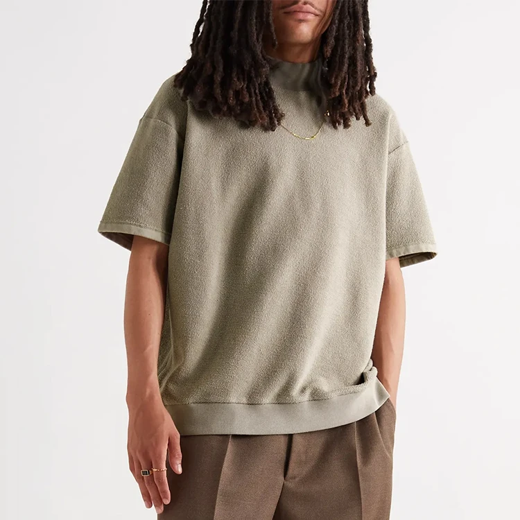 chinese t shirts manufacturers wholesale mock neck t shirt short sleeve  for men slim fit