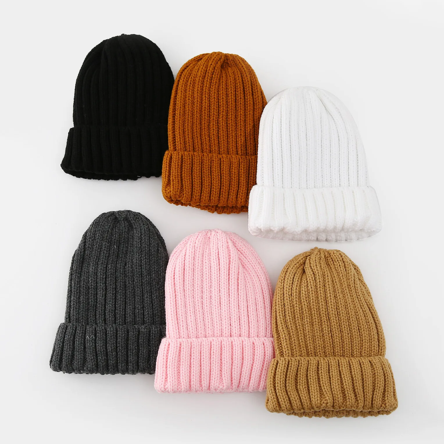 Custom Winter Unisex Satin Lined Beanie Hats Women Silk Lining Cuffed Knit Hat Satin Lined Skull Cap