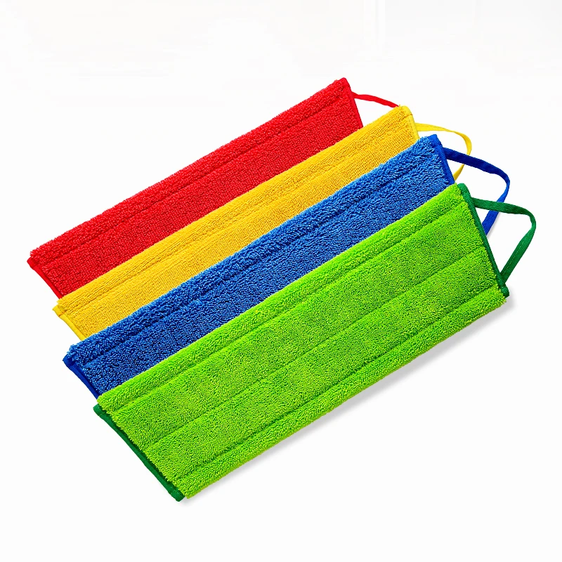 Custom trapezoidal microfiber twisted mop cleaning washable reusable water absorption flat mop pad cleaning cloth for floor