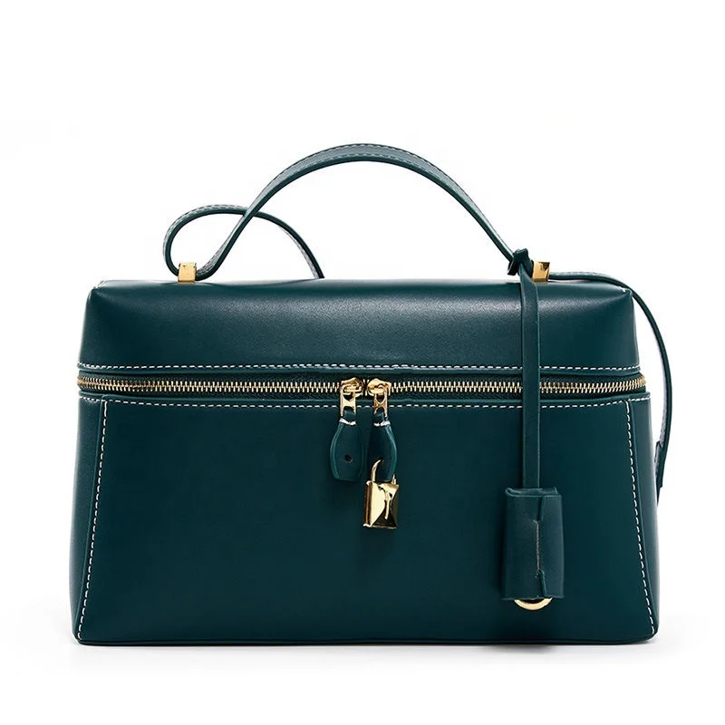 Latest Fashion Designer Custom Luxury Square Genuine Ccowhide Metal Pendant Shoulder Messenger Bags For Women Handbags