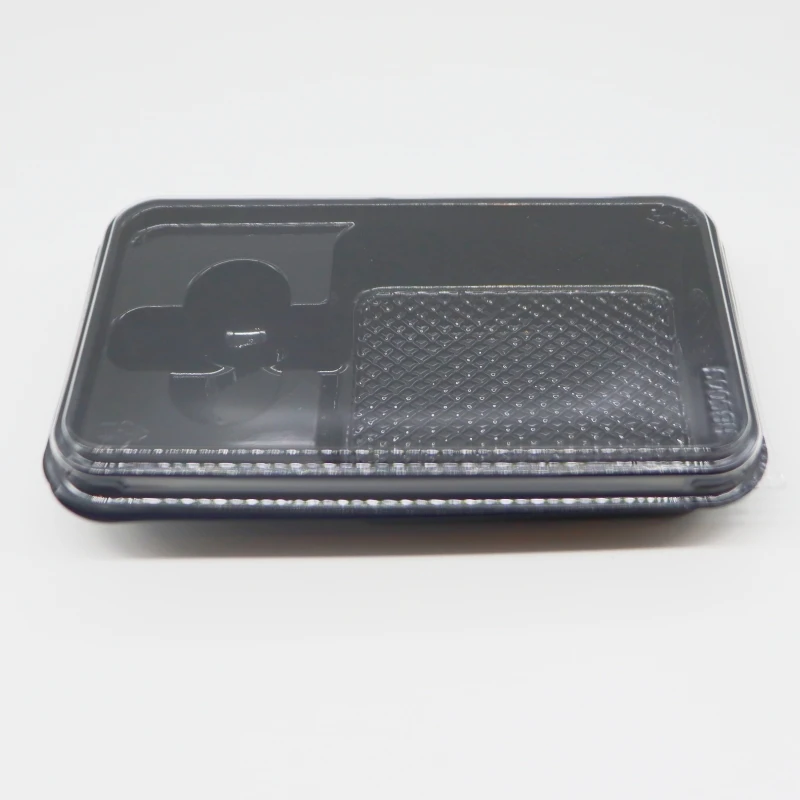 black plastic Clear food container pet transparent biscuit box Salad Sushi Packaging