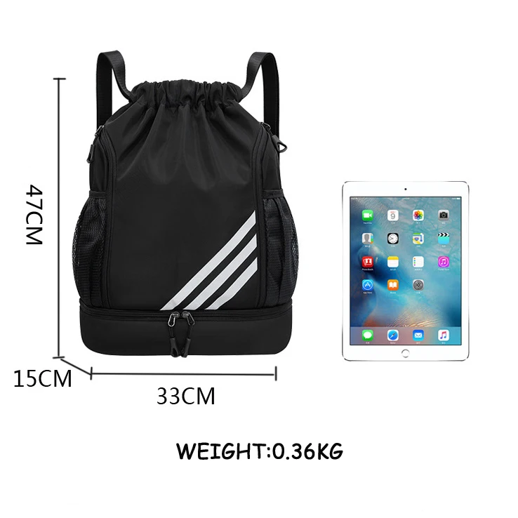 Factory Customizable Nylon Waterproof String Bag Draw String Sport Gym Bag Basketball Drawstring Backpack