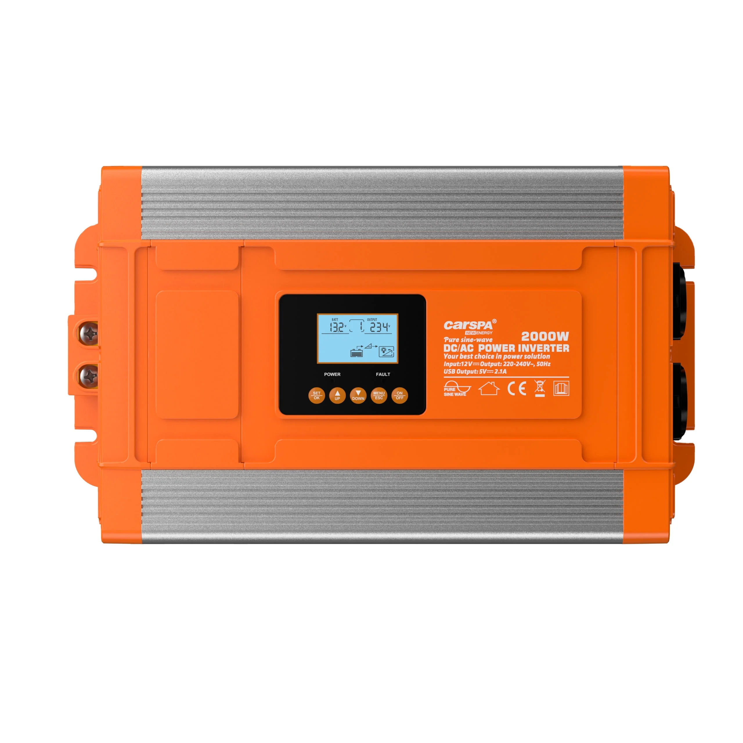 2000w Inverter 12/24/48vdc To 110/220vac Pure Sine Wave Inverter Dc to AC With Digital Display, RS485 Remote Control