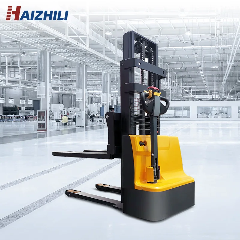 China Supplier Material Loading and Unloading Equipment Stacking Machine Full Electric Self Lifter Pallet Stacker