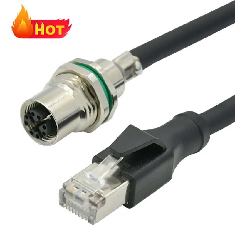 M12 To Rj45 Connector High Quality Male Female Plug Socket 3 4 5 8 12 17 Pin Ip68 Waterproof Wire Connector