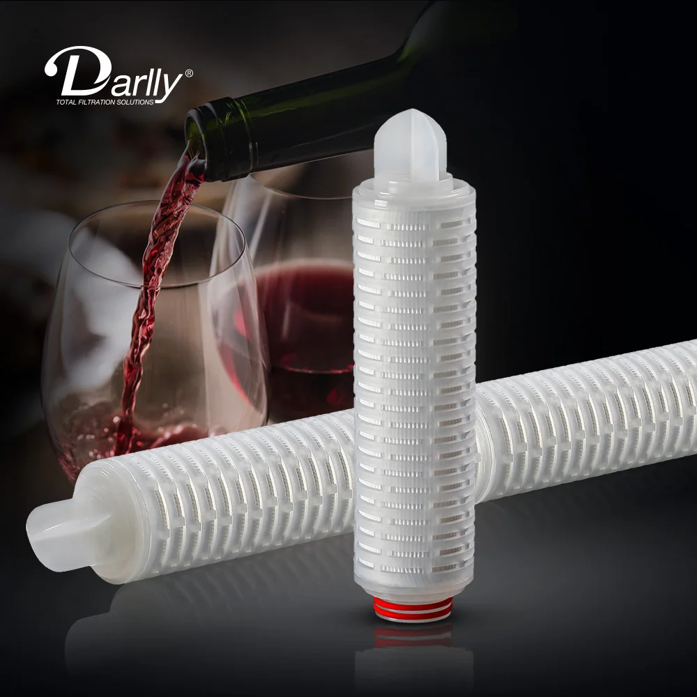 China manufacturer 10' 0.1/0.2/0.45 micron liquid filter elementPES/PTFE/PVDF/Nylon membrane filter for wine filtration