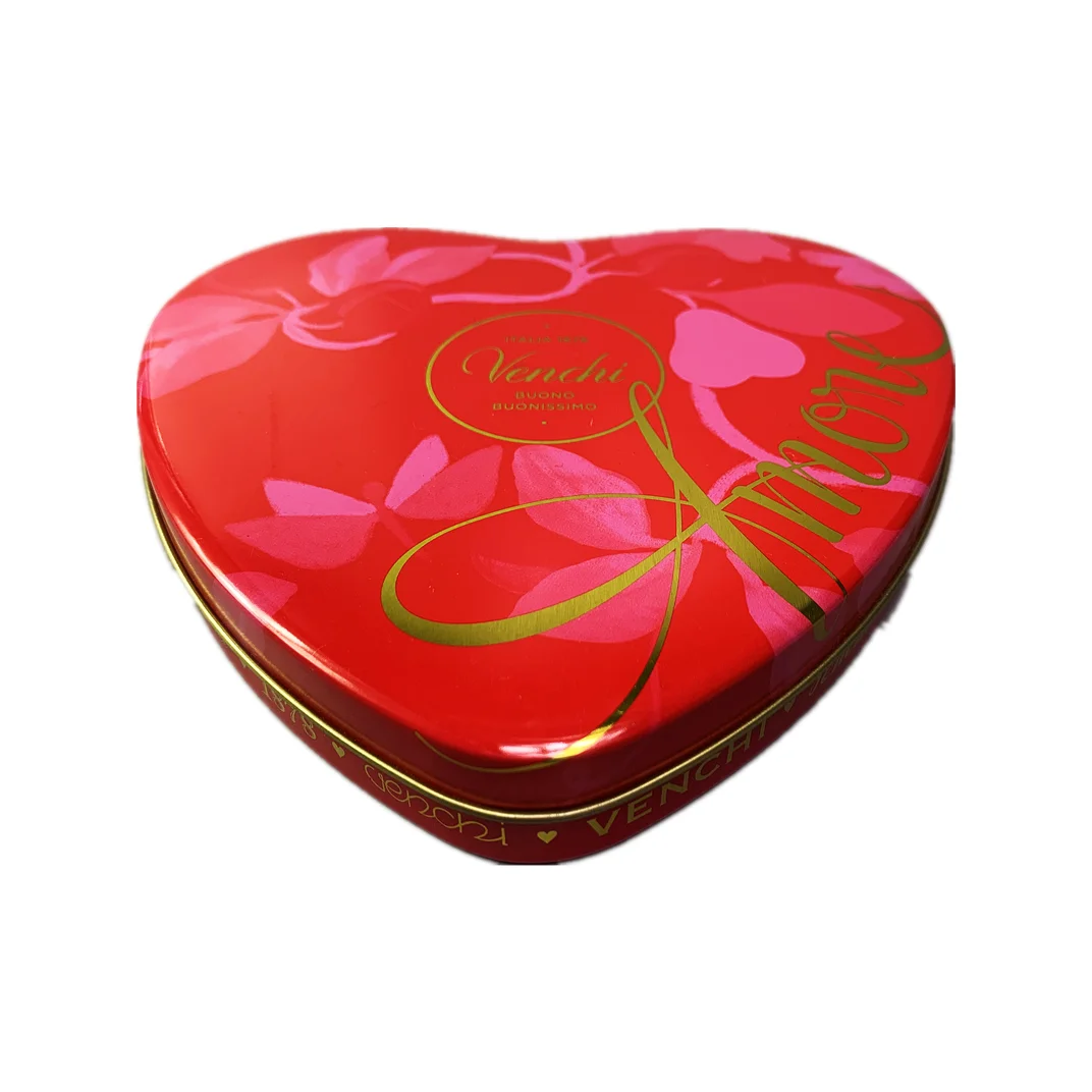 Heart shape gift tin box food grade chocolate candy metal tin box packaging