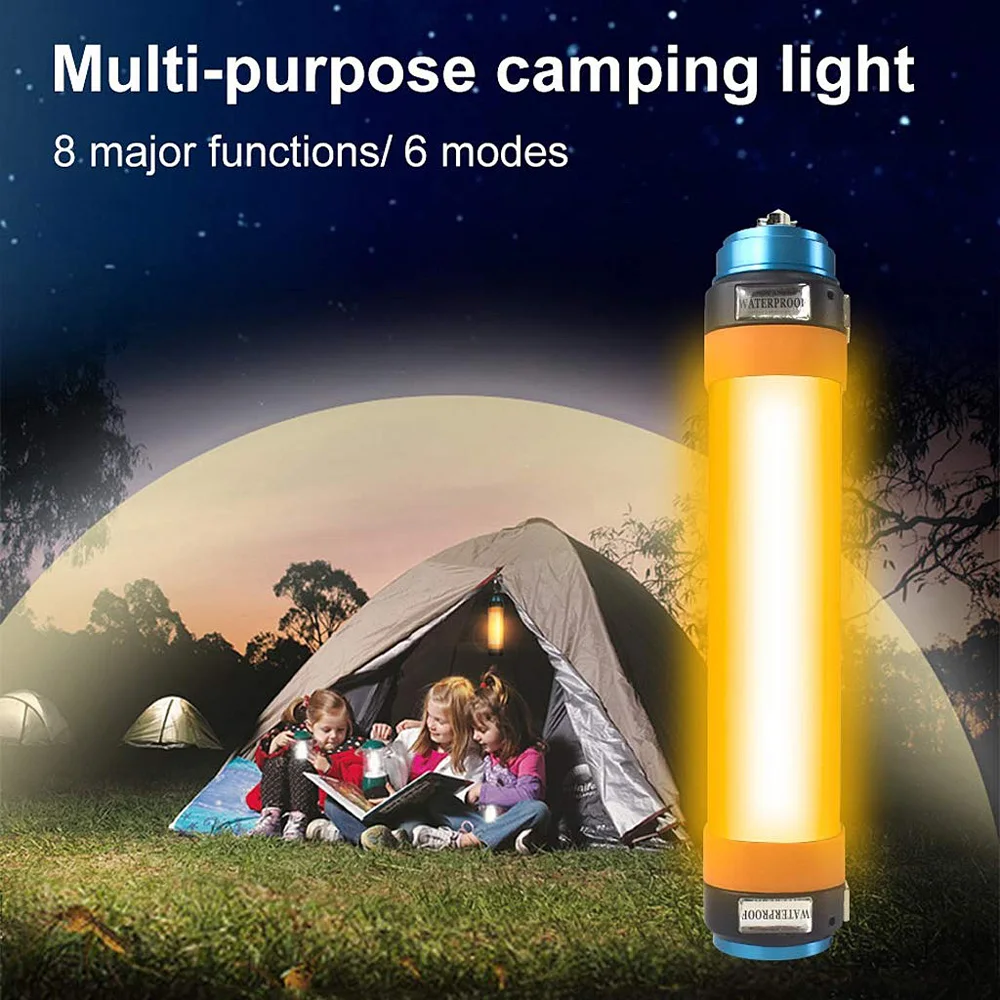Multi Function Camping Light Portable Hanging Magnetic Mobile Power Waterproof USB Rechargeable LED Camping Light for Hiking