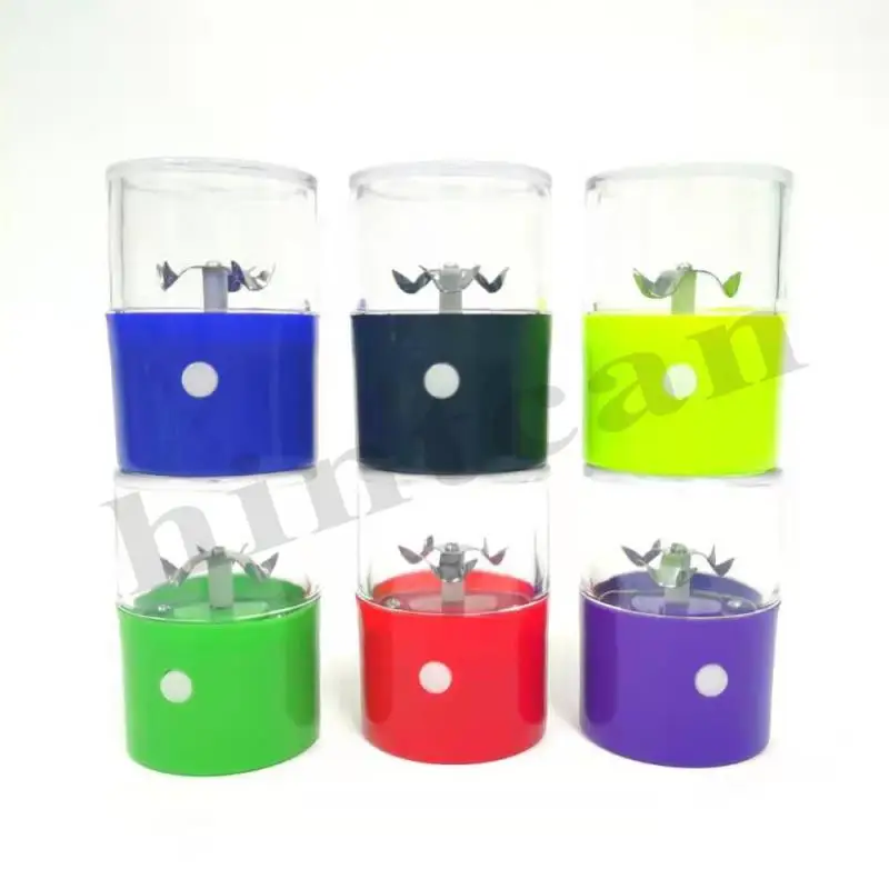 hintcan new portable automatic electric weed grinder Custom logo plastic with usb transparent lid electric herb grinder