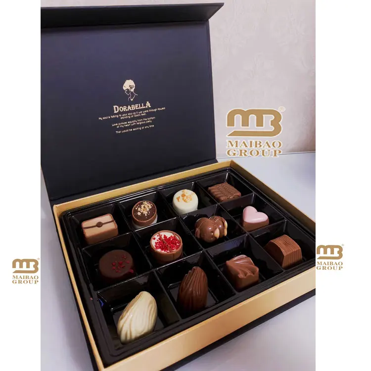 New Design Printing Cajas Para Bombones Chocolates Galletas Dulces 300 Gsm Paper Box Packaging Chocolate Gift Box Paper Box