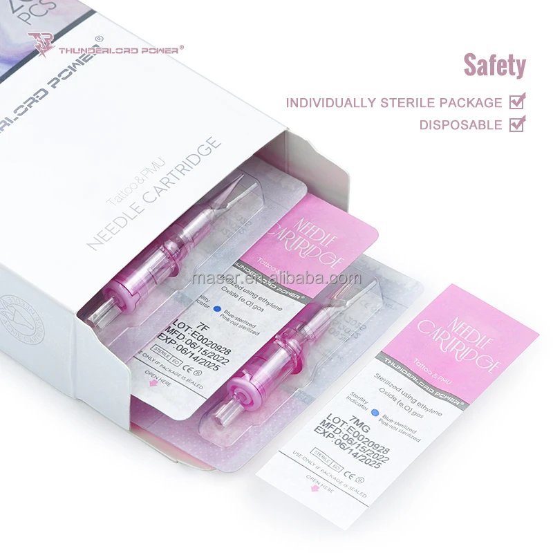 New Universal Cartridge Pink Needles for Biomaser Dermografo P90 New Permanent Makeup Tattoo Needles With Membrane