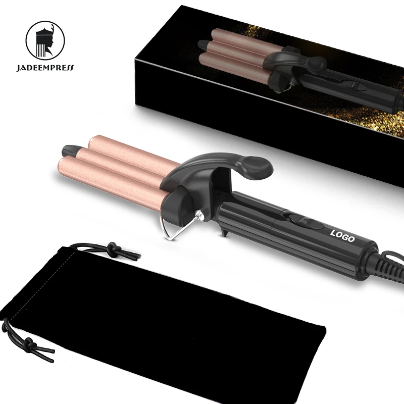 New Three Barrel Ceramic Ionic Mini Wave Curling Iron Portable Travel Triple Barrel Hair Curler