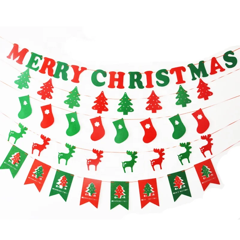 Горячая Распродажа рождественское войлочное украшение шерстяная войлочная веревка флаг флажки