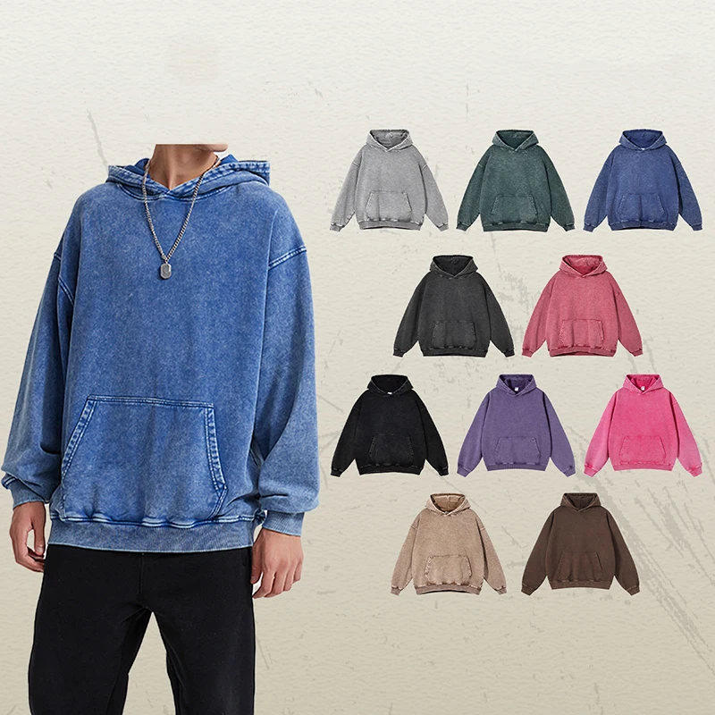 100% Cotton 500gsm Unisex Hoodies Flared Sweatpants New Button Style Oversized Zip-up O-Neck DIY Pattern Knitted Weaving Autumn