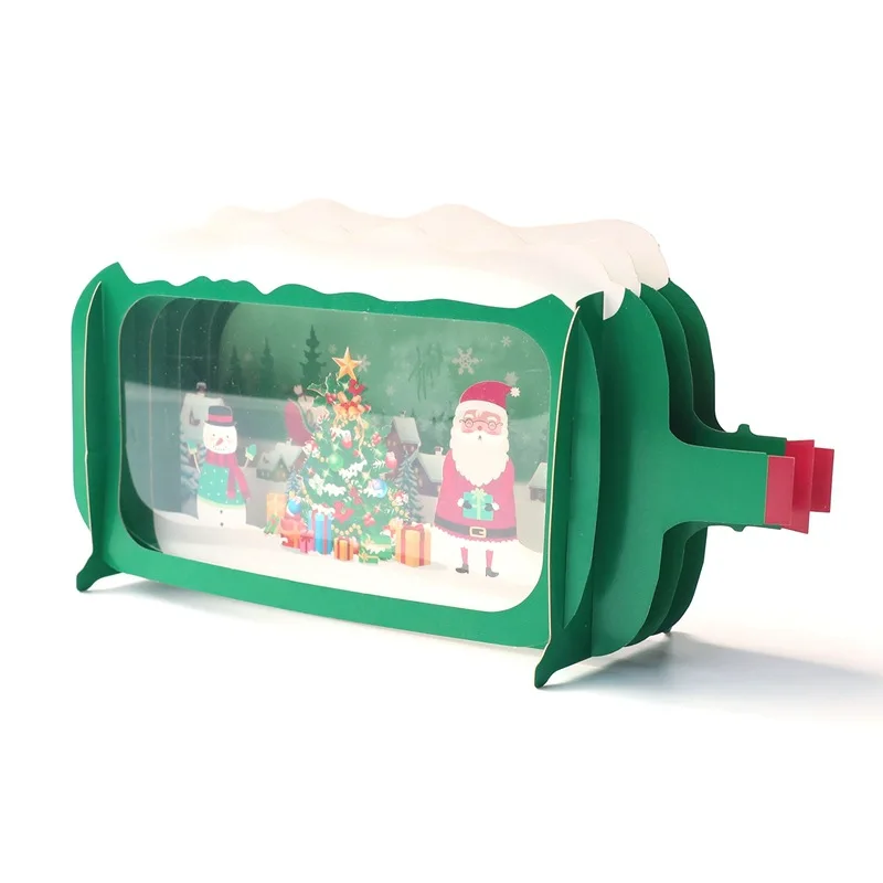 Christmas greeting card Christmas drifting bottle 3D handmade gift card blessing thank you card wholesale