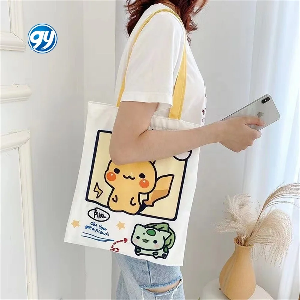 Pikachu Large Capacity Shoulder Backpack Cartoon Portable Shopping Student Summer Canvas kids bag Cute Women