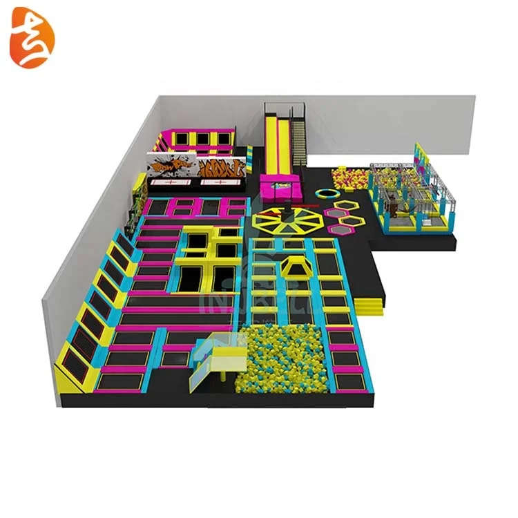 Factory custom kids rectangle large sized commerical  indoor trampoline park price