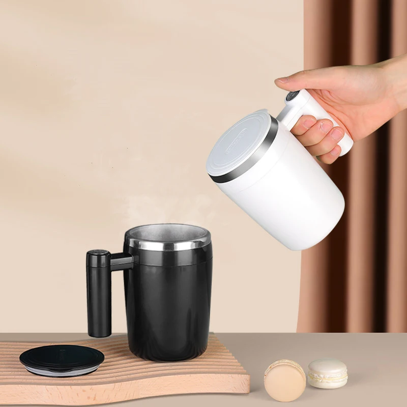 LBB Dropshipping Automatic Magnetic Self Stirring Mixing Coffee Cup Travel Stainless Steel Coffee Mug cup With Lid