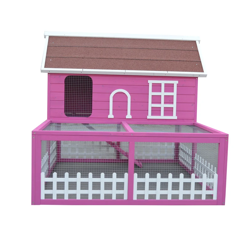 Lovely Pink Large Space Wholesale Rabbit Hutches Bunny Cage