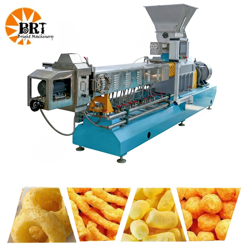 puffed snacks manufacturing extruder machine corn rings sticks snack processing line automatic puff corn food making machinery