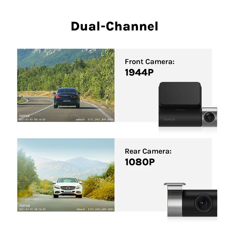 70 mai Dash Cam Pro Plus+ A500s-1 ASDS GPS Auto Electronics 1944P Car Dvr Camera Night Vision Drive Recorder