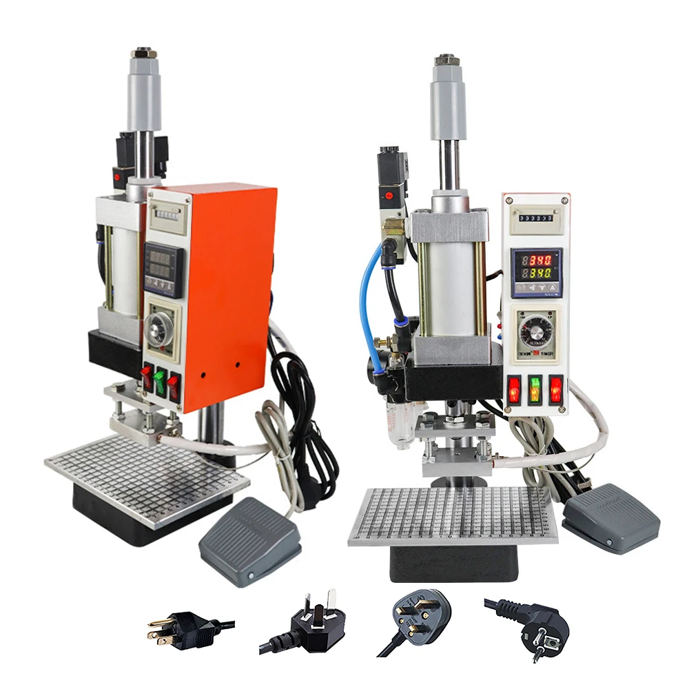 Automatic hot stamping machine for wood leather heat logo embossed 3 sizes