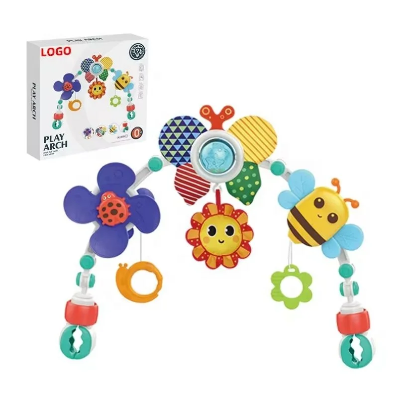 Baby Toys 0-12 Months Plastic Adjustable Baby Travel Play Arch Mobile Baby Stroller Arch Toy